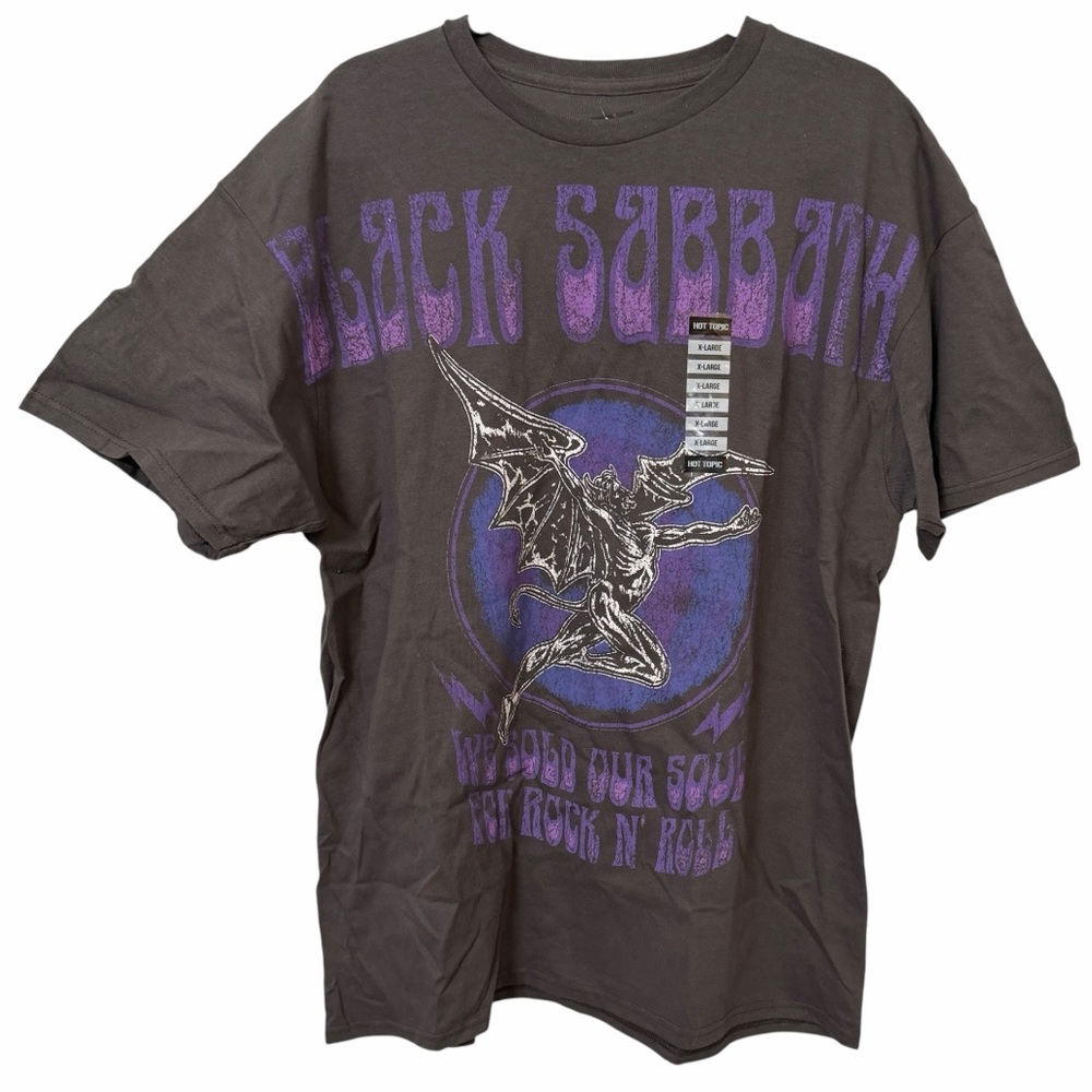 Black Sabbath Shirt Mens XL Gray We Sold Our Soul Rock N Roll Graphic Hot Topic